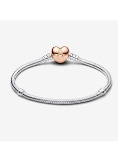 PANDORA Moments Heart & Snake Chain Bracelet, Size 18cm  - Image 5