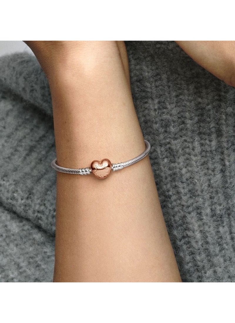 PANDORA - Moments Heart & Snake Chain Bracelet, Size 18cm - Image 1