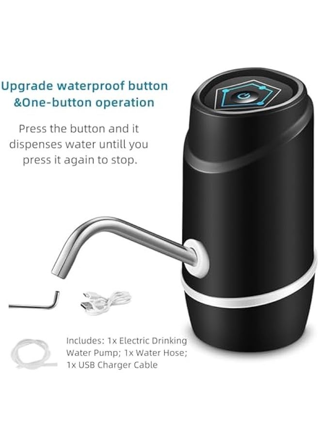 TRASSLE 5 Gallon Water Bottle Pump, Electric Drinking Portable Water Dispenser, USB Charging Drinking Portable Electric Switch for Universal 2-5 Gallon Bottle for Outdoor Home Office - Image 2