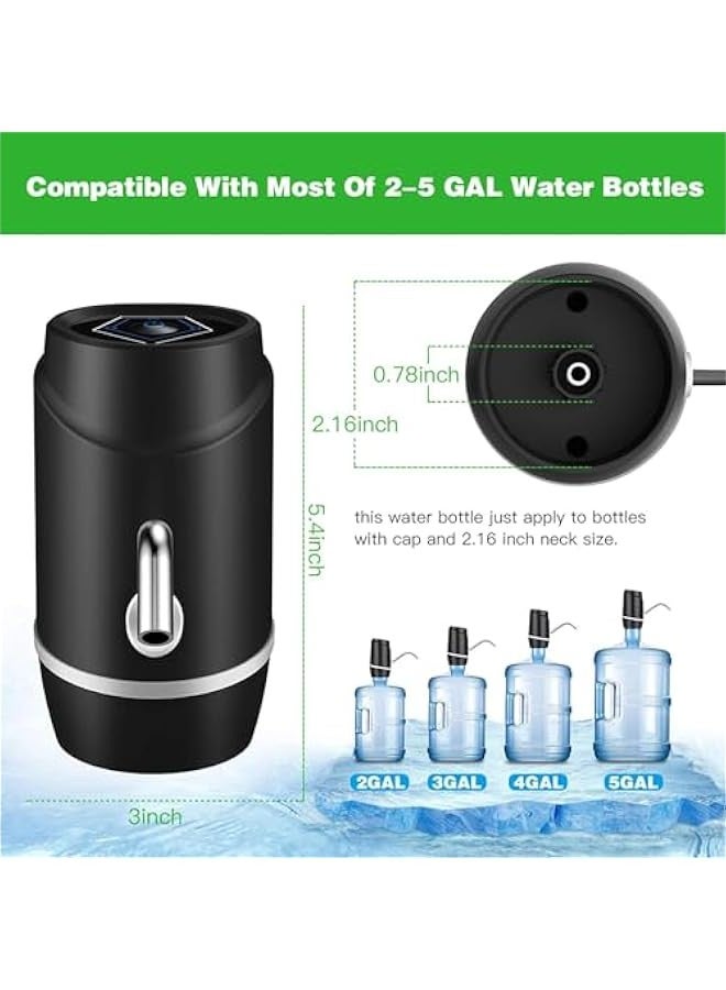 TRASSLE 5 Gallon Water Bottle Pump, Electric Drinking Portable Water Dispenser, USB Charging Drinking Portable Electric Switch for Universal 2-5 Gallon Bottle for Outdoor Home Office - Image 3