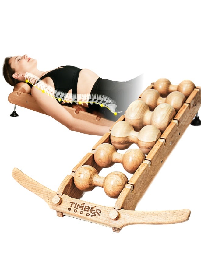 Timbergood Wooden 6-Rollers Massager for Back, Spine, Neck, Body - Natural Wood Massage Tool for Relaxation and Pain Relief, Perfect for Home or Office Use, Enhances Circulation and Reduces Muscle Tension - Image 1