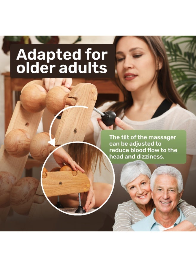Timbergood Wooden 6-Rollers Massager for Back, Spine, Neck, Body - Natural Wood Massage Tool for Relaxation and Pain Relief, Perfect for Home or Office Use, Enhances Circulation and Reduces Muscle Tension - Image 4
