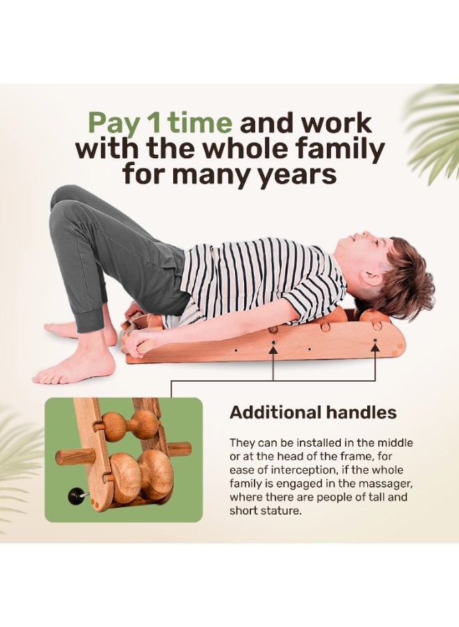 Timbergood Wooden 6-Rollers Massager for Back, Spine, Neck, Body - Natural Wood Massage Tool for Relaxation and Pain Relief, Perfect for Home or Office Use, Enhances Circulation and Reduces Muscle Tension - Image 5