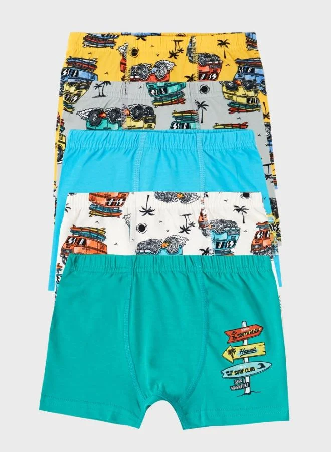Lela Lela Patterned Stretch Cotton 5-Pack Boxer Boy Boxer 6651007ARABA