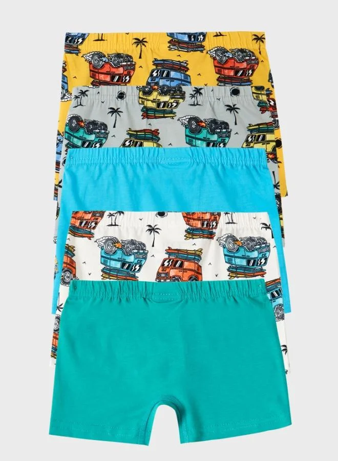 Lela Lela Patterned Stretch Cotton 5-Pack Boxer Boy Boxer 6651007ARABA