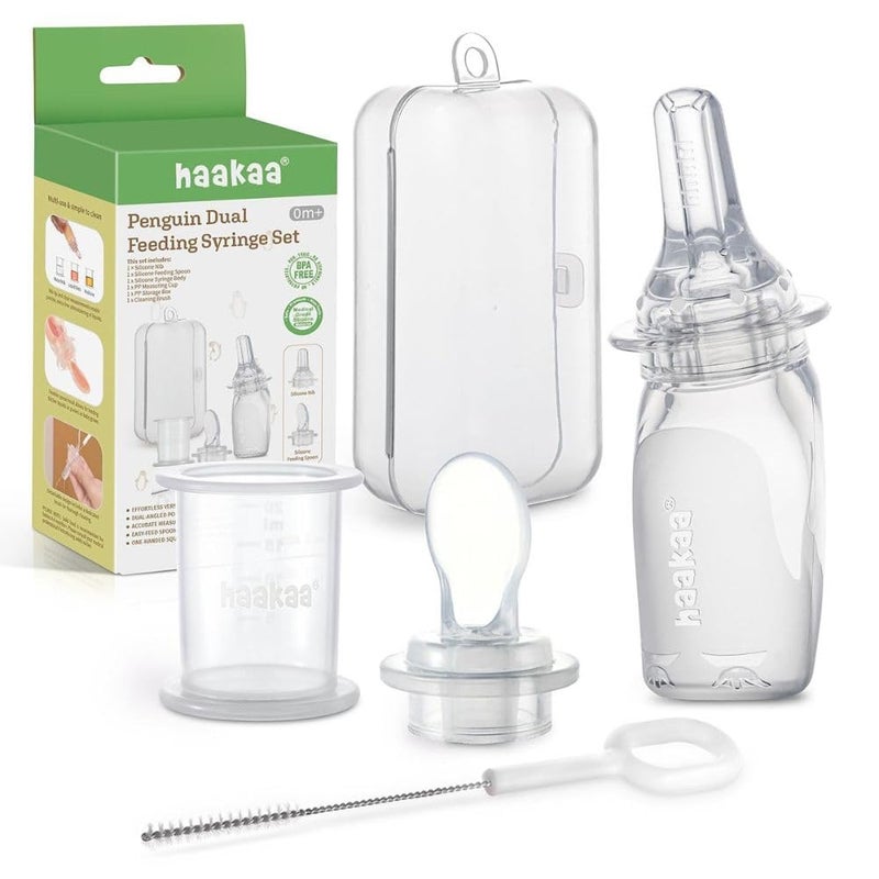 Haakaa - Penguin Dual Feeding Syringe Set