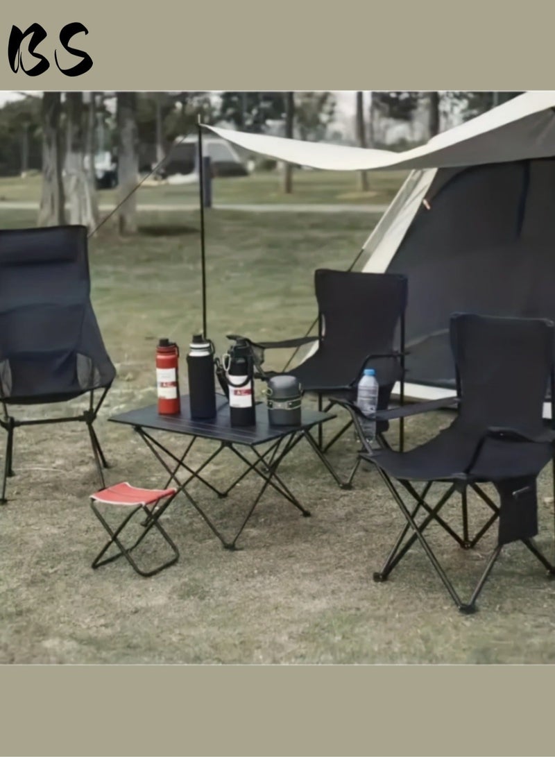 BS Portable camping chair (with carrying bag) | Folding fishing chair with armrests and cup holder | Can be used as a sports chair, outdoor chair, and lawn chair | Durable and multifunctional folding chair | Portable beach chair - Image 3