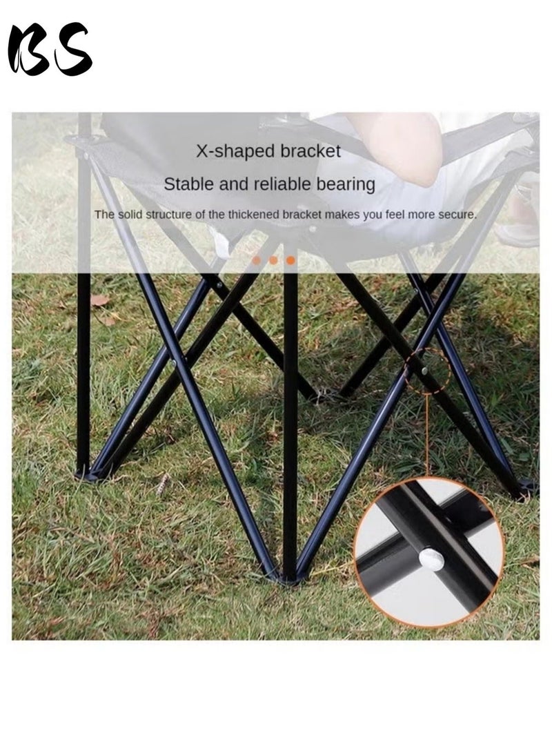 BS Portable camping chair (with carrying bag) | Folding fishing chair with armrests and cup holder | Can be used as a sports chair, outdoor chair, and lawn chair | Durable and multifunctional folding chair | Portable beach chair - Image 5