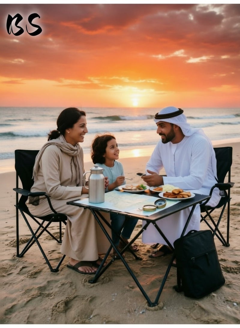 بي إس كرسي طوارئ محمول | كرسي تخييم محمول (مع حقيبة حمل) | كرسي صيد قابل للطي مع مساند للذراعين وحامل أكواب | يمكن استخدامه ككرسي رياضي، وكرسي خارجي، وكرسي حديقة | كرسي قابل للطي متين ومتعدد الوظائف | كرسي شاطئ محمول - Image 4