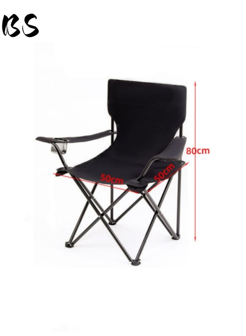 بي إس كرسي طوارئ محمول | كرسي تخييم محمول (مع حقيبة حمل) | كرسي صيد قابل للطي مع مساند للذراعين وحامل أكواب | يمكن استخدامه ككرسي رياضي، وكرسي خارجي، وكرسي حديقة | كرسي قابل للطي متين ومتعدد الوظائف | كرسي شاطئ محمول - Image 5