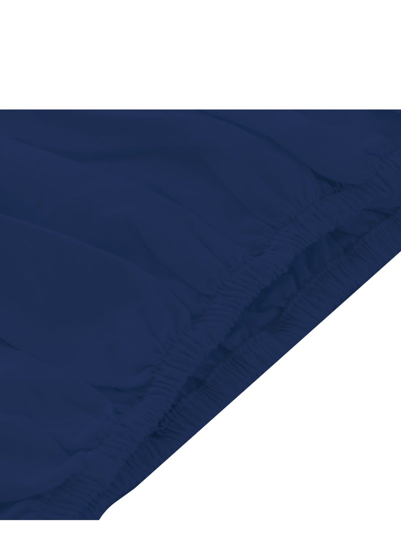 Infinitee Xclusives Fitted Sheet Twin Size – 1 Piece 39”x75” deep Pocket Blue Twin Size Fitted Sheets only, Fitted Bed Sheets – Lightweight Soft Microfiber, Shrink and Fade Resistant Fitted Sheets