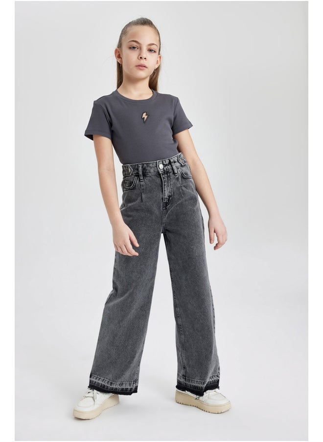 DeFacto Girl Slim Fit Knitted Short Sleeve Body  - Image 5