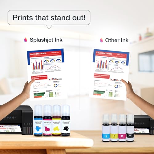 Splashjet 001 Compatible Refill Ink for Epson L4150, L4160, L6160, L6170, L6190 Printer - Compatible Ink Bottle for Epson 001 Ink Code (70gm x C/M/Y/K) Ink Bottle- 501798 - Image 5