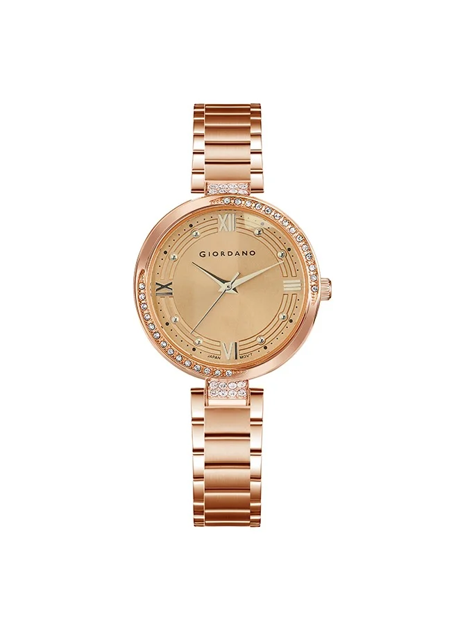 GIORDANO GIORDANO Women's Analog Rose Gold Dial Watch - GD-2202-88