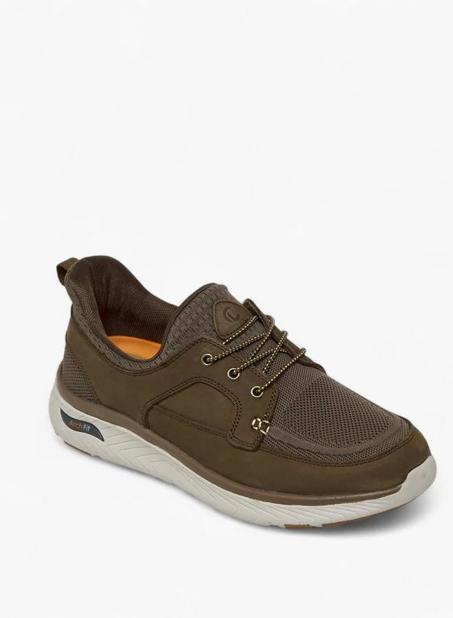 Le Confort Men Panelled Slip-On Leather Loafers