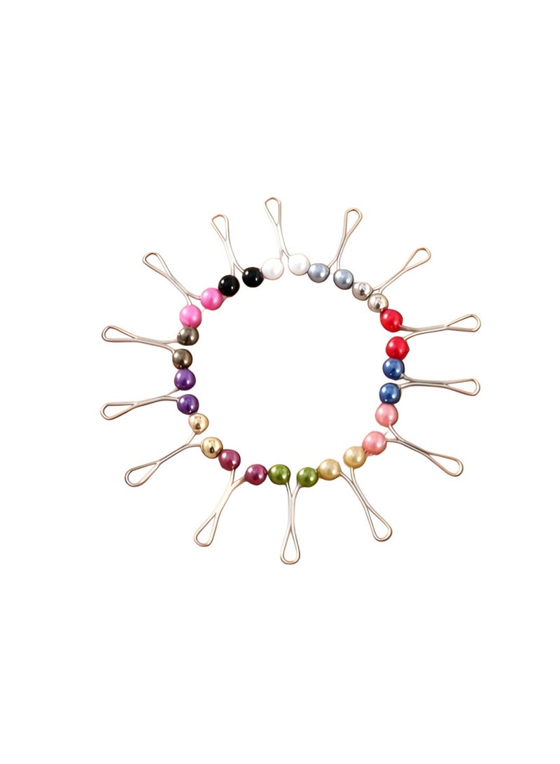 12 Pcs Elegant Hijab Clips & Scarf Pins - No-Hole Brooches for Women - Image 1