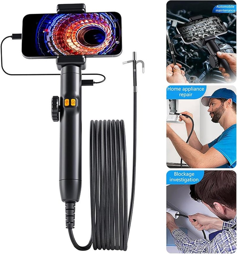6mm Endoscope Inspection Camera With 6 LEDs Flexible Snake Articulating Borescope Adjustable - Image 3