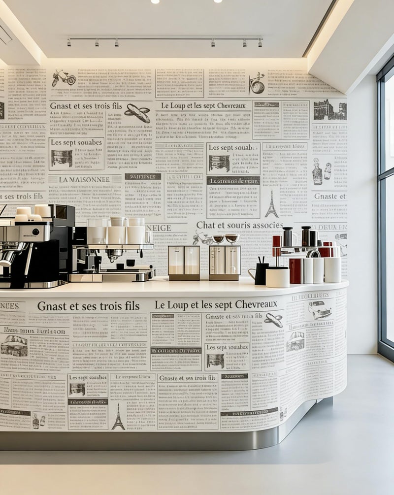 TANONE Newspaper Wallpaper 17.7" X 78.7” Newspaper Backdrop for Photoshoot Vintage - Black and White Contact Paper Peel and Stick Wallpaper Retro for Cabinets Countertops Decorative Gift Wrapping - Image 3
