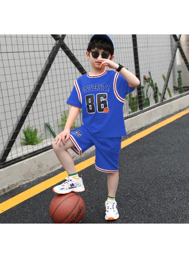 Children's Basketball Uniform Set, Summer Clothing, Medium And Large Children's Men's And Women's Uniforms, Training Sportswear, Sweat-absorbent And Sweat-wicking Basketball Jersey, Short-sleeved