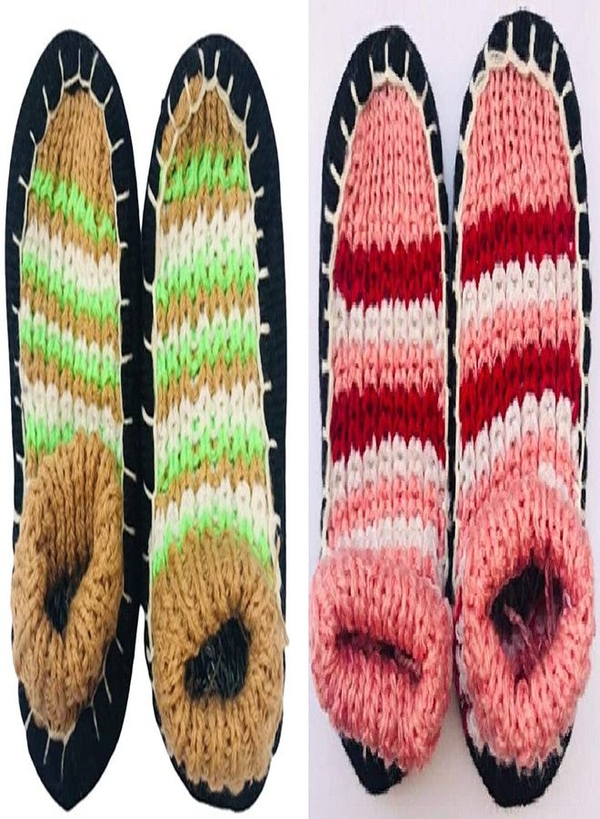 HRBS Woolen Knitted Warm loafer sock slippers for winter Boy & girls- Fit Size 5 to 7 (Set of 1 Pair) (Color May Vary) - Image 2