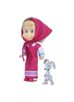 Masha and The Bear Masha and the Bear 12 Cm Toy Doll | Famous Cartoon | Ideal Gift Set for Girls Kids (Masha with Animal - Pink)  - Image 2