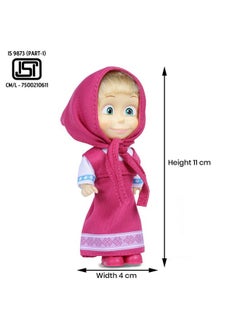 Masha and The Bear Masha and the Bear 12 Cm Toy Doll | Famous Cartoon | Ideal Gift Set for Girls Kids (Masha with Animal - Pink)  - Image 4