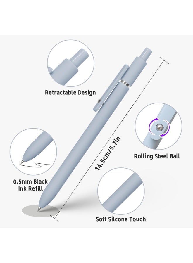 Gel pen set includes 5 black ink pens with fine tips, offering smooth writing. Premium series, ideal for journaling, note-taking, and study use. - Image 3