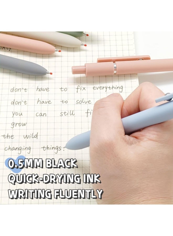 Gel pen set includes 5 black ink pens with fine tips, offering smooth writing. Premium series, ideal for journaling, note-taking, and study use. - Image 5