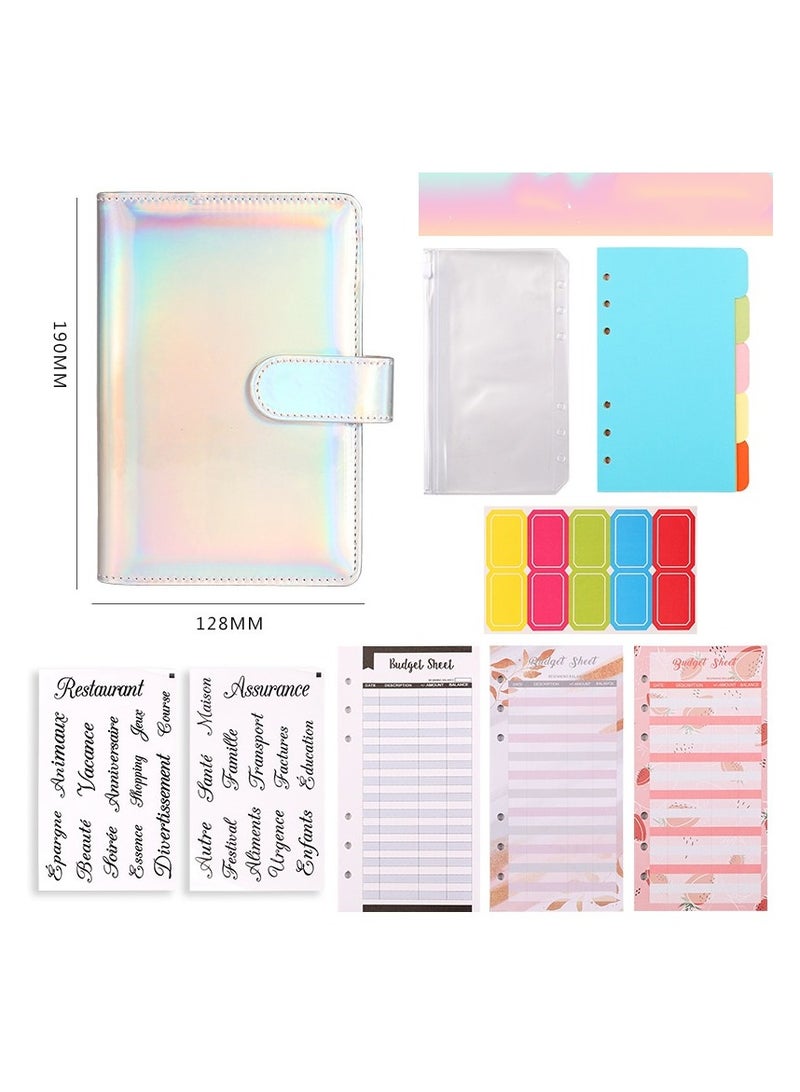 Nariele Laser Dazzling Macaron A5 Loose Leaf Business Notebook