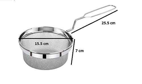 MARWALL Stainless Steel Deep Fry Mesh Strainer poha jhara for Kitchen 1Pc No04 - Image 4