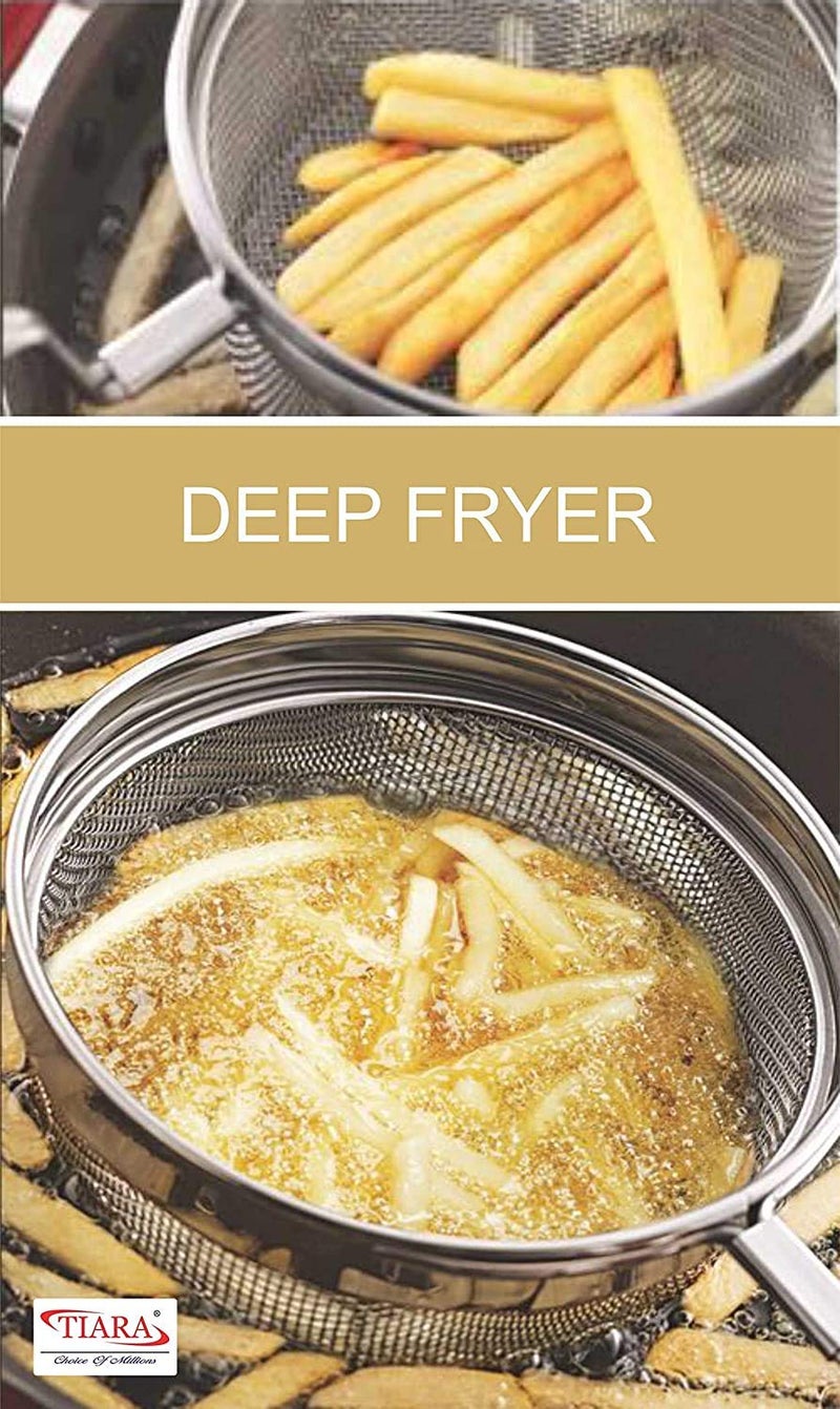 MARWALL Stainless Steel Deep Fry Mesh Strainer poha jhara for Kitchen 1Pc No04 - Image 3