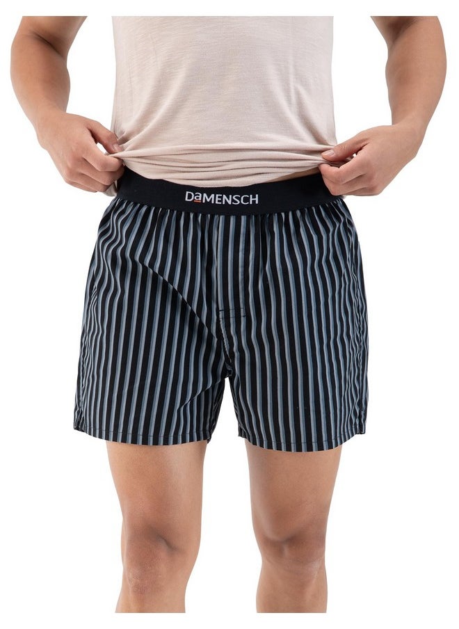 DaMENSCH DAMENSCH Men's Cotton Boxers (Pack of 1) (Dam-STP-SBX-NTB-M_Nether Black_M)  - Image 1