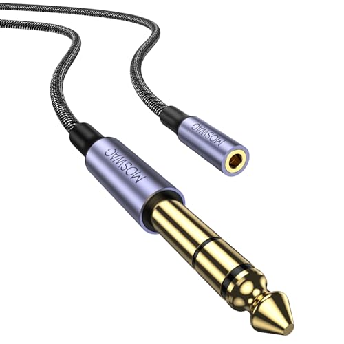 MOSWAG 635mm 14 inch to 35mm 18 inch Headphone Jack Adapter 10FT3Meter 18 Female to 14 Male Extension Cable 35 to 635 for Mixer Guitar Piano Amplifier Speaker and More - Image 1