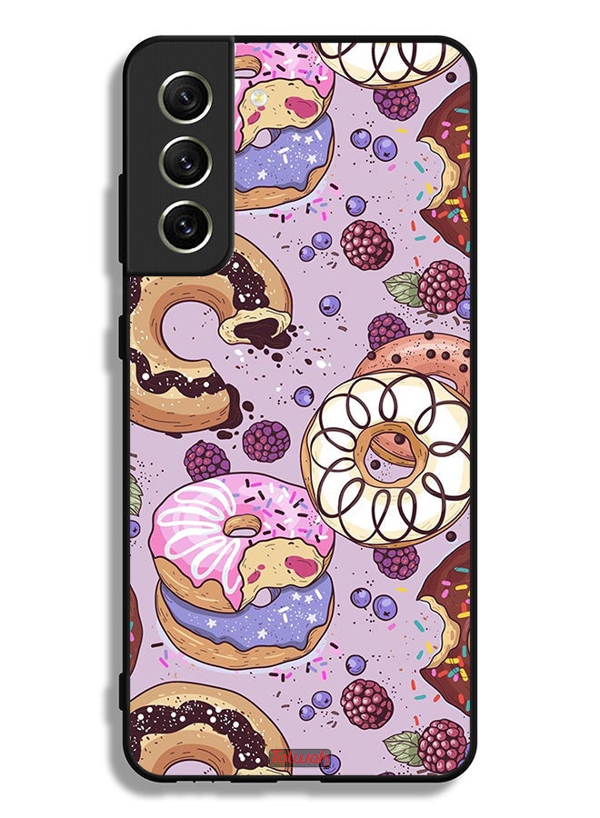 Tolwak Samsung Galaxy S21 FE 5G Protective Case Cover Donuts Art - Image 3