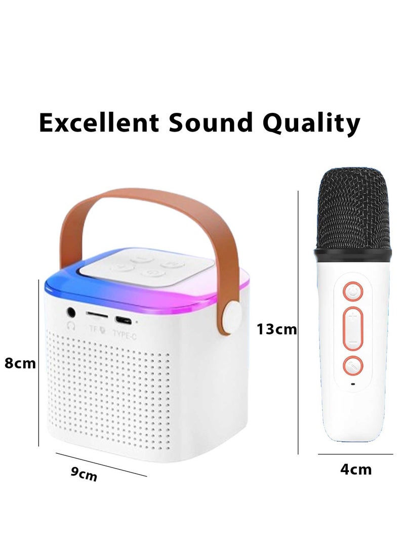 Portable Mini Bluetooth Karaoke Speaker Karaoke Machine with WirelesMicrophone & Voice Changing Effects & Dynamic Lights Karaoke Microphone for Home Party, Birthday Gifts - Image 3