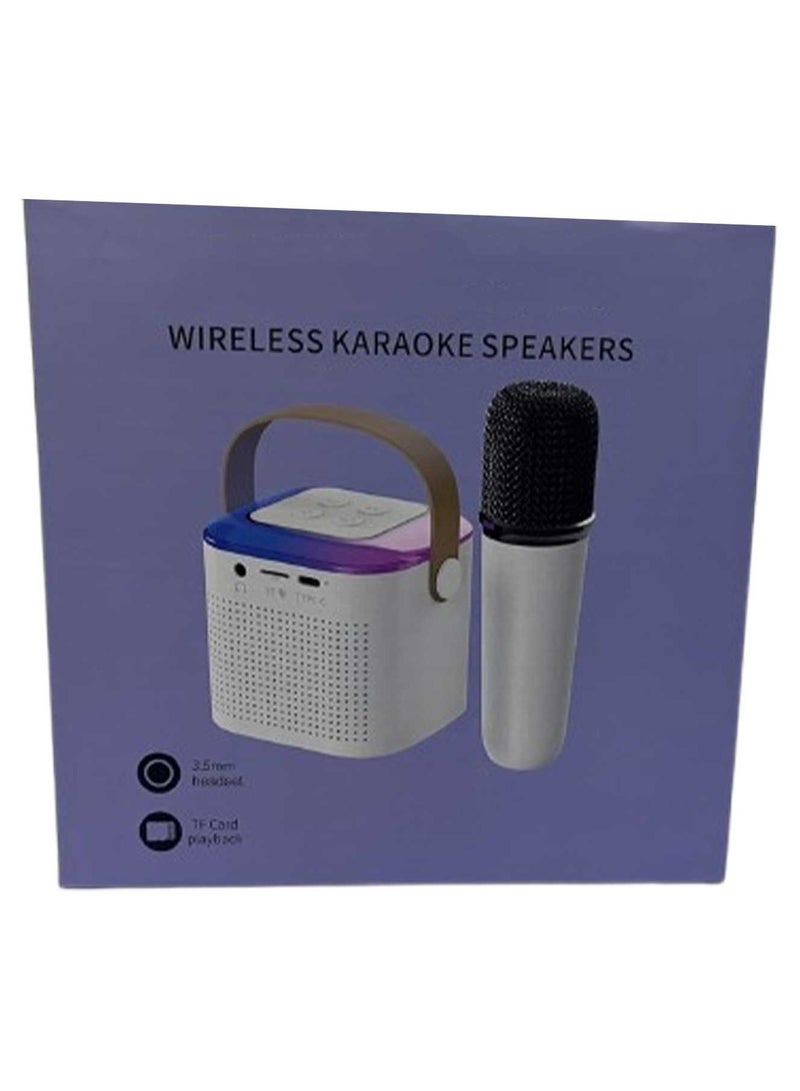 Portable Mini Bluetooth Karaoke Speaker Karaoke Machine with WirelesMicrophone & Voice Changing Effects & Dynamic Lights Karaoke Microphone for Home Party, Birthday Gifts - Image 4