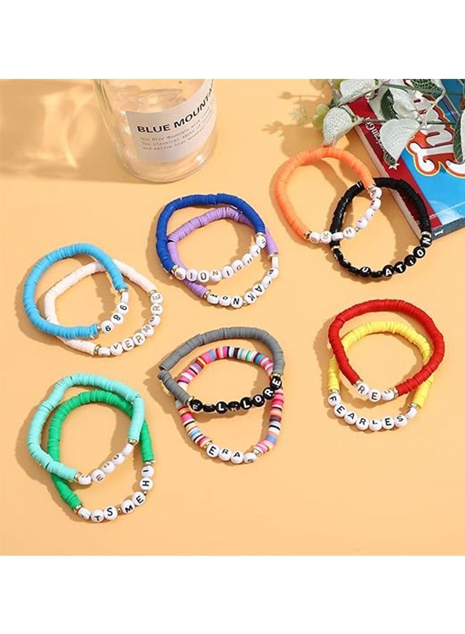 أورجنيزر 11 قطعة تايلور سويفت مستوحاة من أساور الصداقة ، تناسب المرأة ، لون مطرز مستوحاة من الفتيات في سن المراهقة مجموعة أساور المطربين مجموعة أساور بوهيميا مجموعة أساور مجوهرات - Image 3