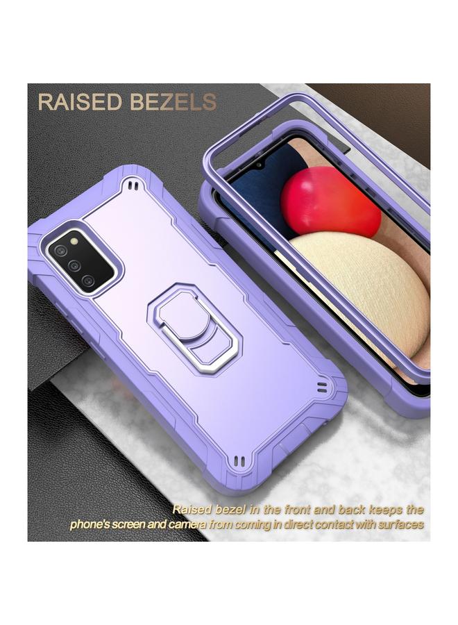 اس-توب جراب لهاتف Samsung Galaxy A12 5G PC + جراب واقٍ مطاطي مقاوم للصدمات بثلاث طبقات مع حامل دوار - Image 2