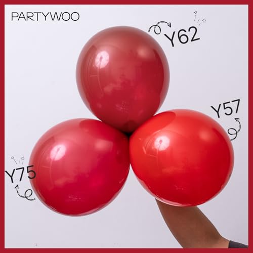 PartyWoo Burgundy Balloons 120 pcs Different Sizes Pack of 18 12 10 5 Inch Maroon Balloon Arch Kit Garland for Valentine's Day Graduation Thanks Giving Christmas Birthday Party Decorations Red-Y62 - Image 4