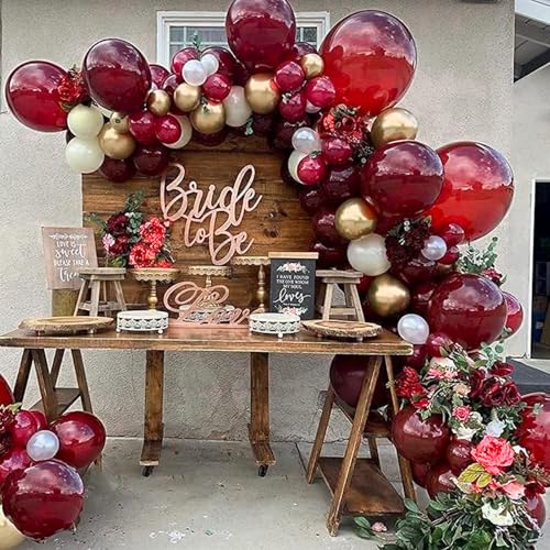PartyWoo Burgundy Balloons 120 pcs Different Sizes Pack of 18 12 10 5 Inch Maroon Balloon Arch Kit Garland for Valentine's Day Graduation Thanks Giving Christmas Birthday Party Decorations Red-Y62 - Image 5