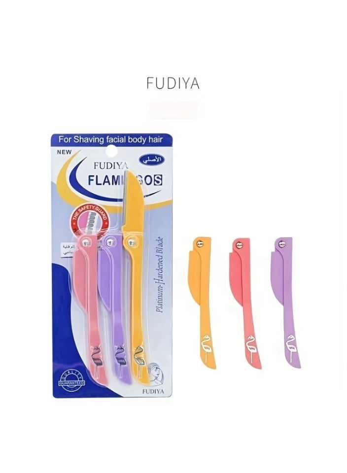 FUDIYA 3 Pack Original Eyebrow Razors, Smooth Facial Shaver for Women, Japanese-Made Body Hair Trimmers with Safety Guard, Gentle Blades for Eyebrows & Facial Hair - Image 1