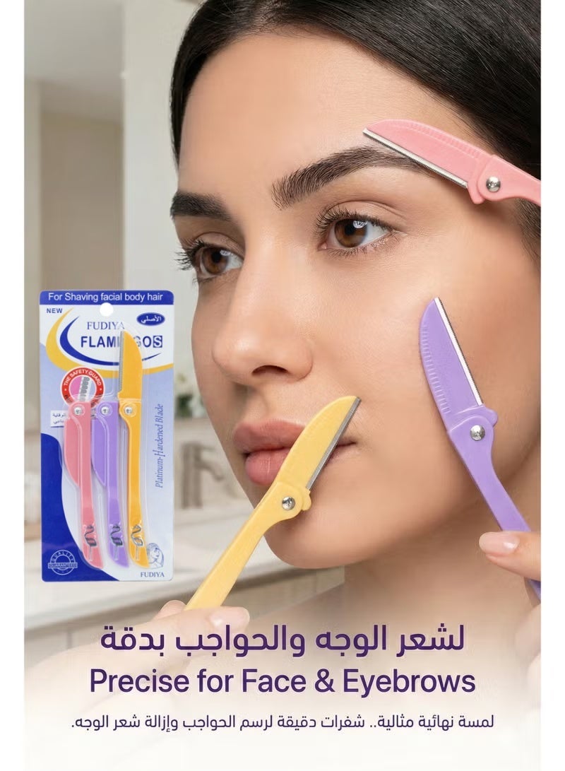 FUDIYA 3 Pack Original Eyebrow Razors, Smooth Facial Shaver for Women, Japanese-Made Body Hair Trimmers with Safety Guard, Gentle Blades for Eyebrows & Facial Hair - Image 4