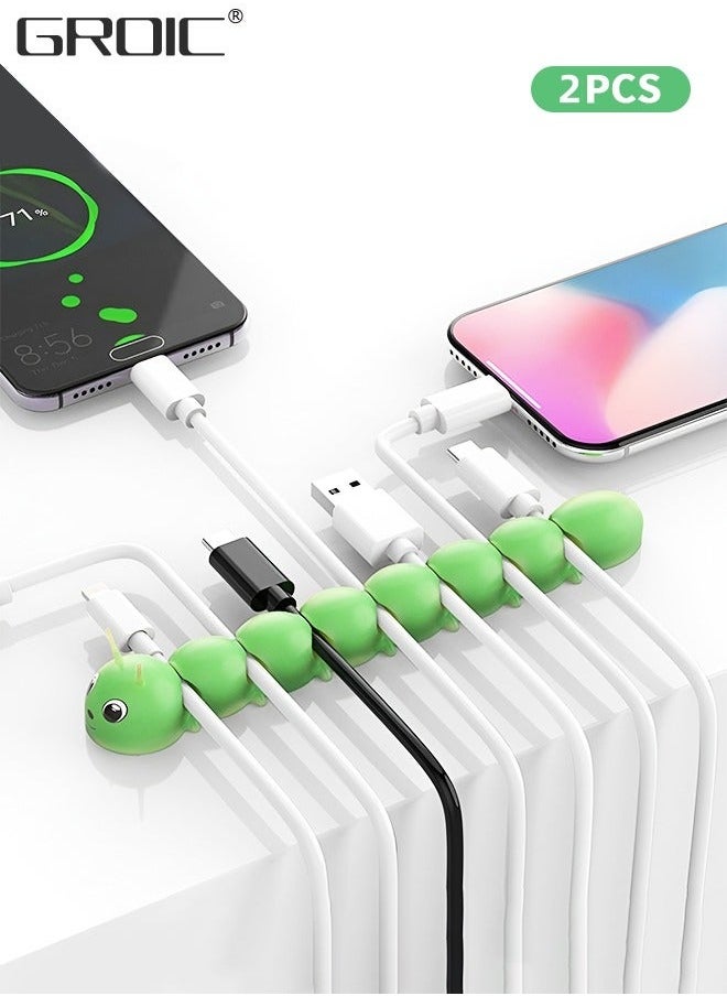GROIC 2 Packs Cable Clips, USB Holder Wire Organizer, Cord Clips Organizer Management, Organizers, Cute for Home Office Desk and Car  - Image 1