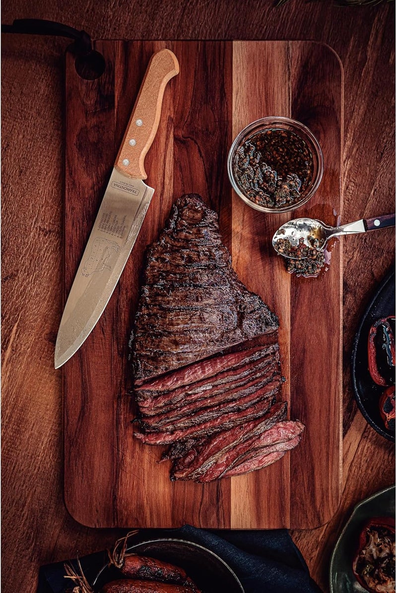 TRAMONTINA 8-Inch Meat Knife Dynamic with Natural Wood Handle - Image 4