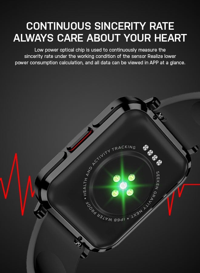 Seeken SEEKEN Gravity N1 NXT Smartwatch - Black | HD Display | Compatible with Iphone and Samsung | IP68 Water Resistant | Long Battery Life | Premium Design | High-Quality. - Image 4