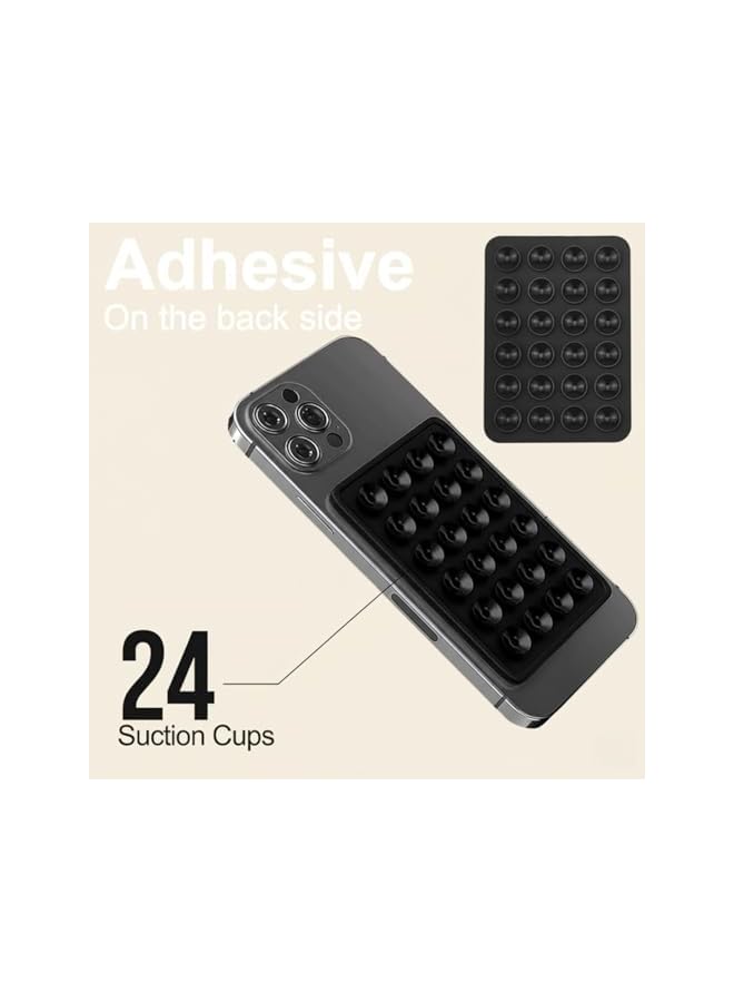 S-TOP 4 Pcs Thickened Suction Cup Phone Mount with 24 Suction Holes | Silicone Sticky Phone Holder for Mirror | Hands-Free Grip for Selfies & Videos - Image 3