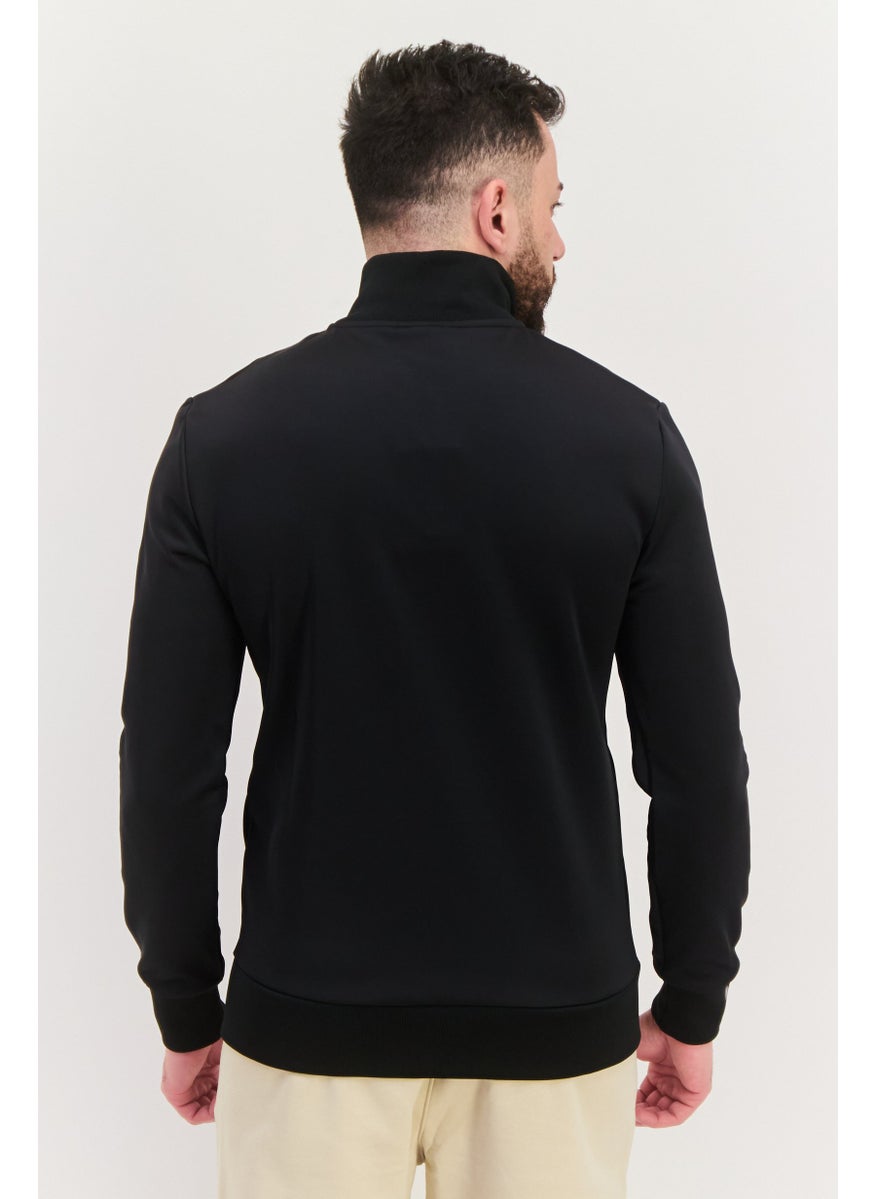 Ellesse Men Sportswear Fit Long Sleeve Training Track Sweatshirt, Black  - Image 2
