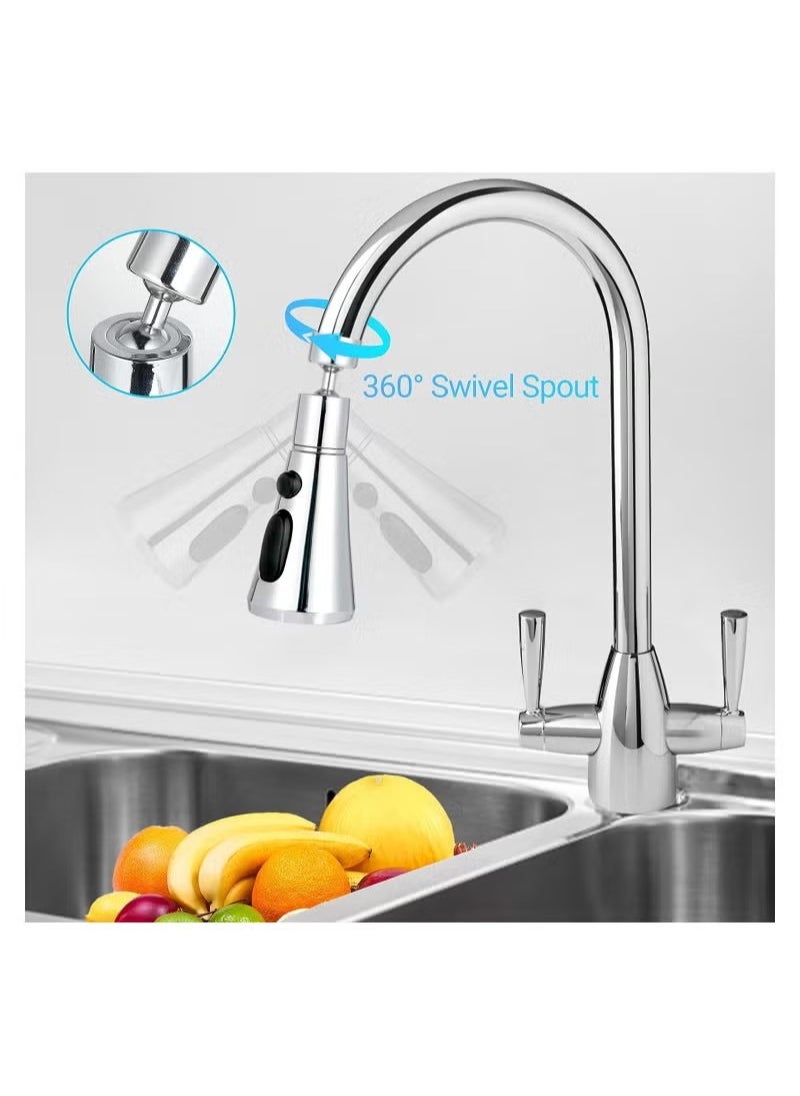 JX Kitchen Tap Spray Head 360 Degree Swivel Spout，Kitchen Sink Tap Spray Attachment Head with 3 Modes for 22mm Tap Adapter Accessories  - Image 4