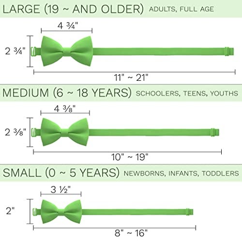 Bow Tie House Men's Classic Pre-Tied Bow Tie Formal Solid Tuxedo (Large, Green Shamrock) - Image 4