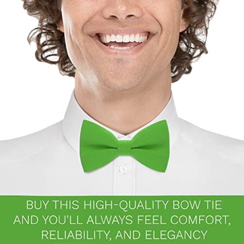 Bow Tie House Men's Classic Pre-Tied Bow Tie Formal Solid Tuxedo (Large, Green Shamrock) - Image 5